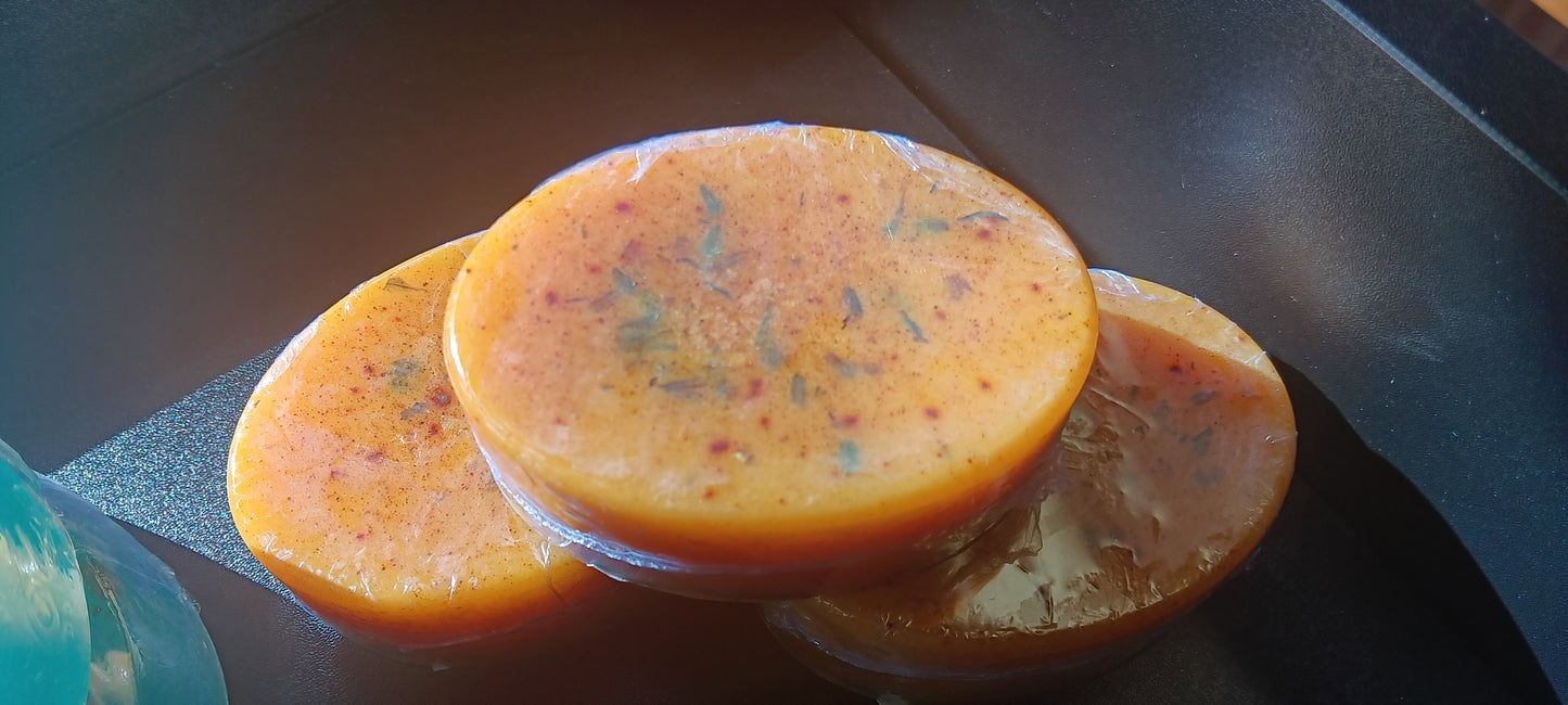 Lavender Turmeric BRIGHTENING Face/ Body Soap! 100% Vegan/ Cruelty Free. Soothing Detoxifying Antibacterial soap that balances oily skin.