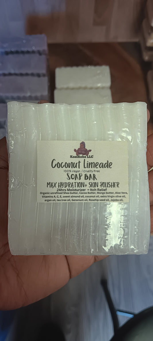 Coconut Limeade Soap Bar! Max Hydration & Skin Polisher. 100% Vegan/ Cruelty Free