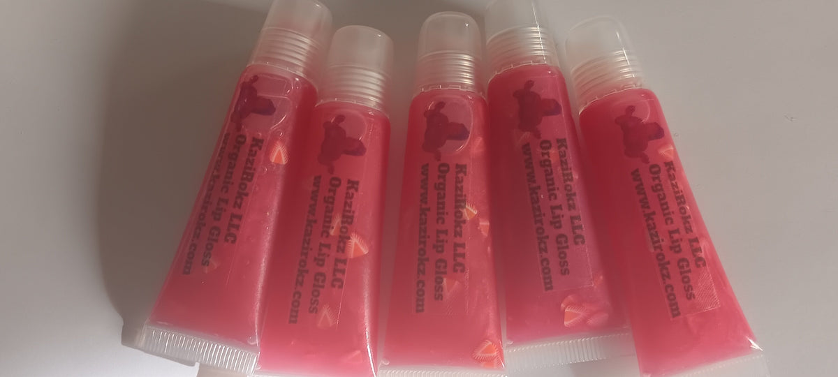 Strawberry Passion Lip Gloss. Organic Lip Gloss. 100% Vegan/ Cruelty Free. Luxurious Lip Gloss. High Quality Lip Moisturizer