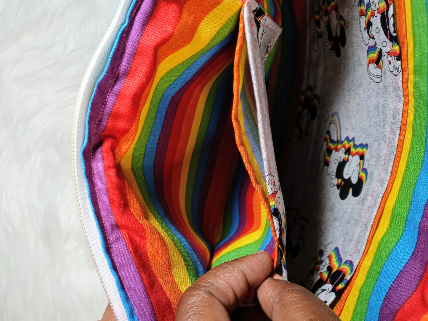 Mickey Mouse Rainbow 🌈 Bum Bag (Jumbo / Extra Large) Gray / Rainbow