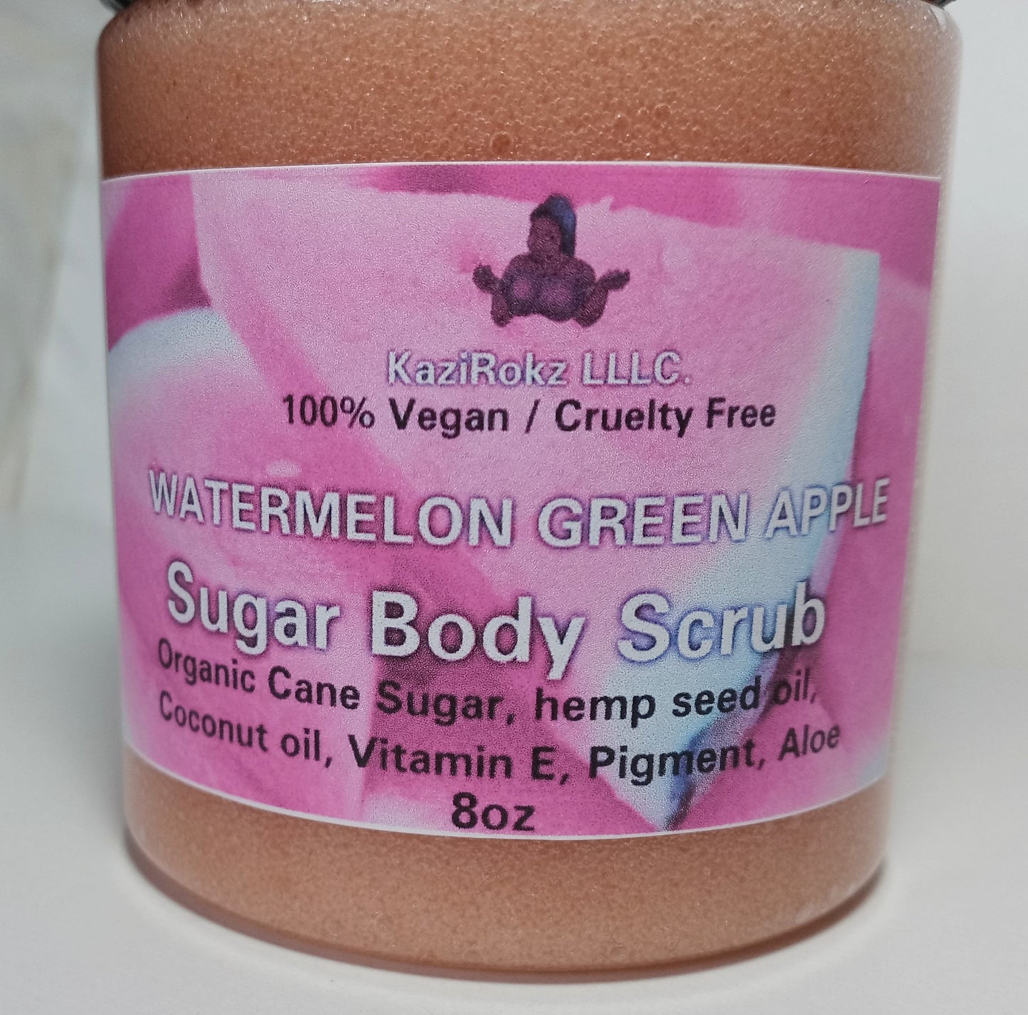 Watermelon Green Apple Sugar Body Scrub & Butter Cream Lotion Skincare Combo (100% Vegan / Cruelty Free)