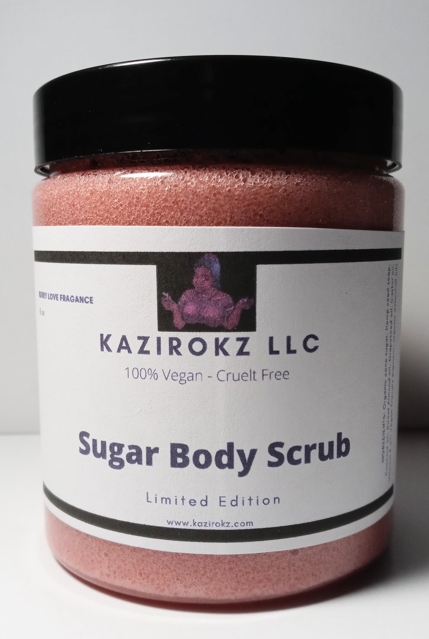 Berry Love Sugar Body Scrub (100% Vegan / Cruelty Free) 8oz
