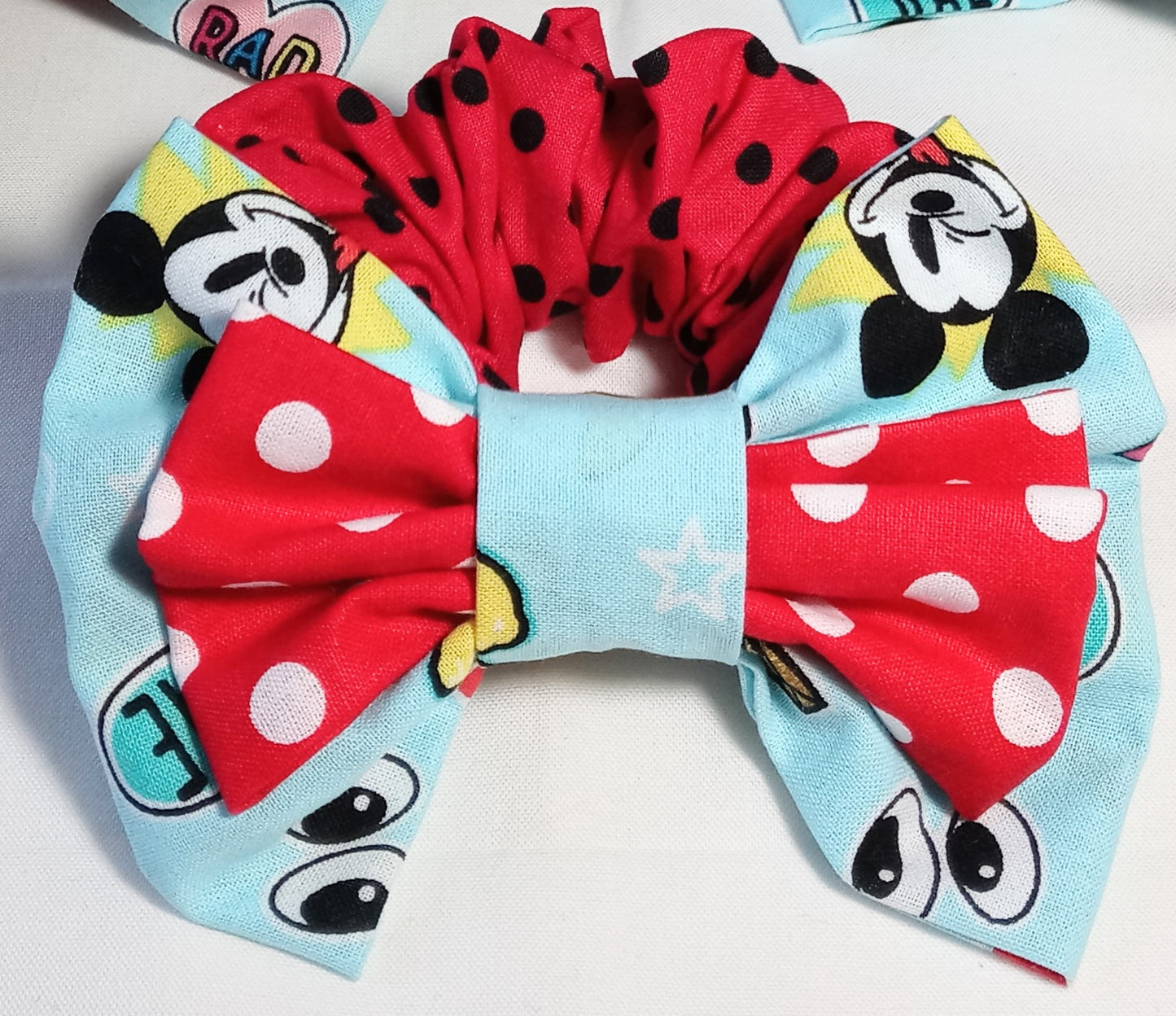 Mickey Mouse "RAD"Hairbow Scrunchie (Light Blue)