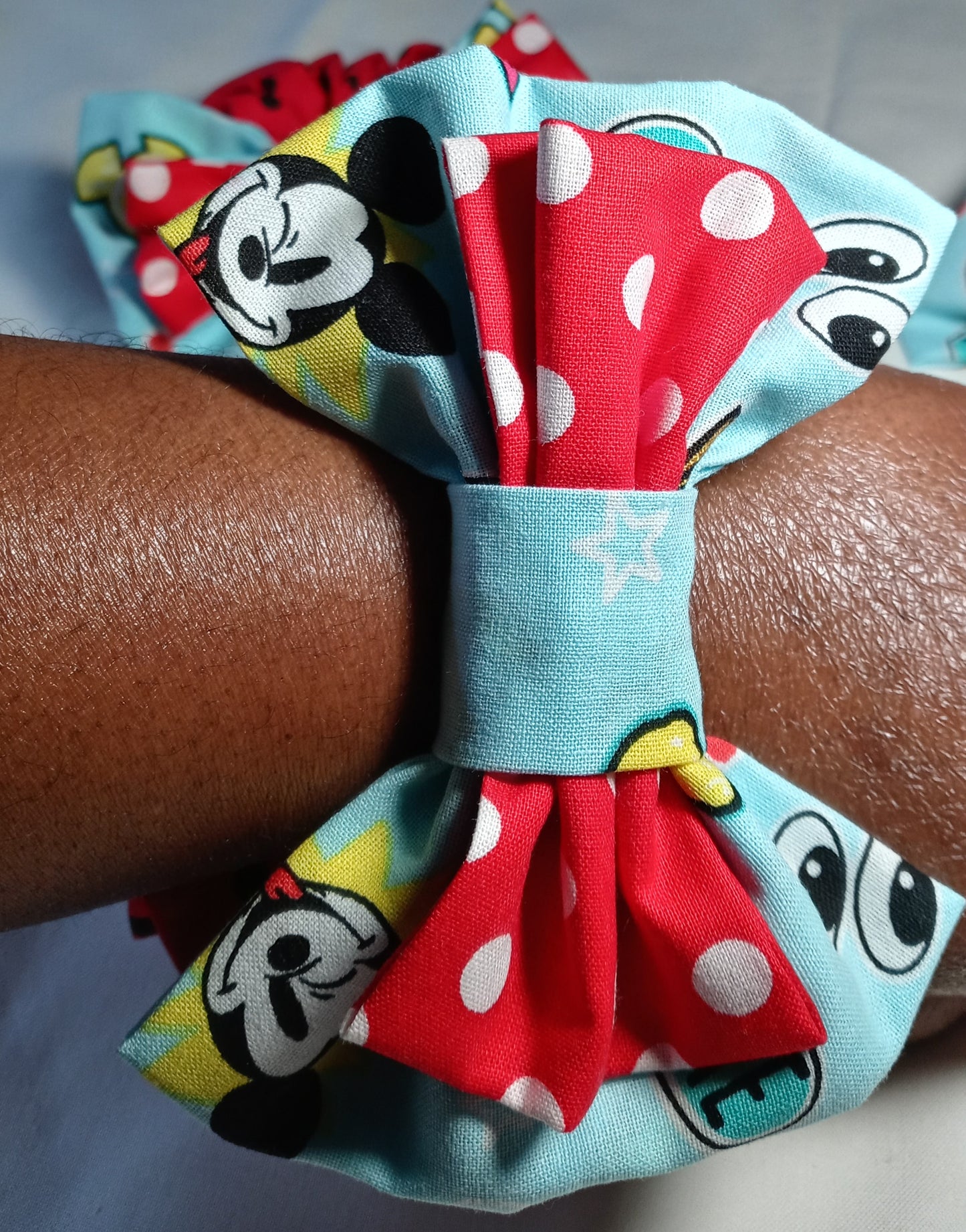 Mickey Mouse "RAD"Hairbow Scrunchie (Light Blue)