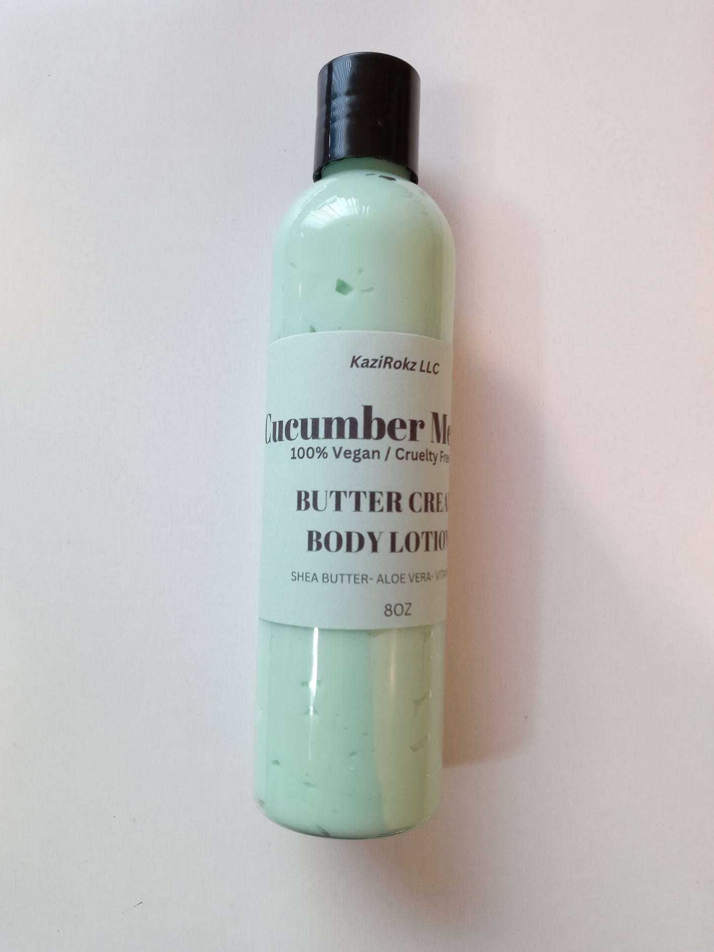 Cucumber Melon Butter Cream Body Lotion 8oz. 100% Vegan/ Cruelty Free. Ultra hydrating and moisturizing for extremely dry skin. Eczema and psoriasis treatment.