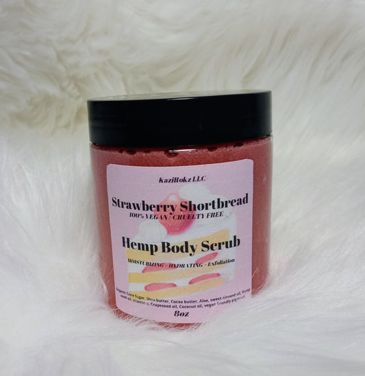 Strawberry Shortbread Hemp Body Scrub (Foaming) 8oz 100% vegan / cruelty free