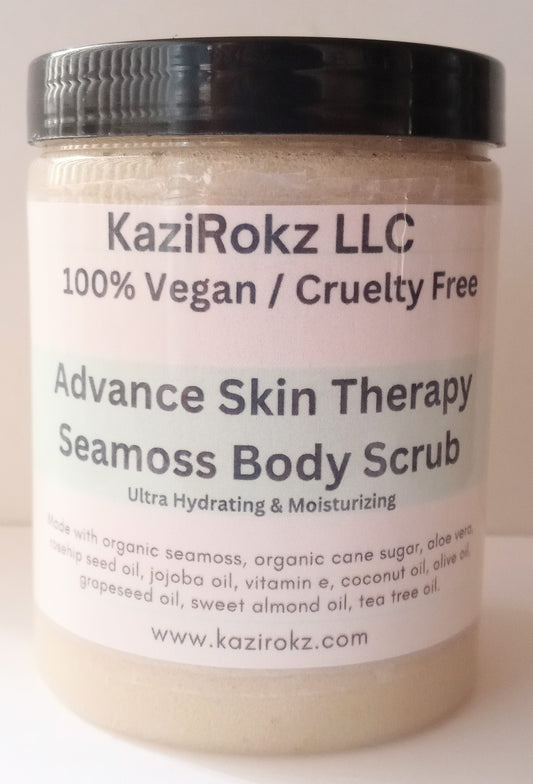 Seamoss Body Scrub 8oz, Advance Skin Therapy (100% Vegan / Cruelty Free)Ultra hydrating and moisturizing