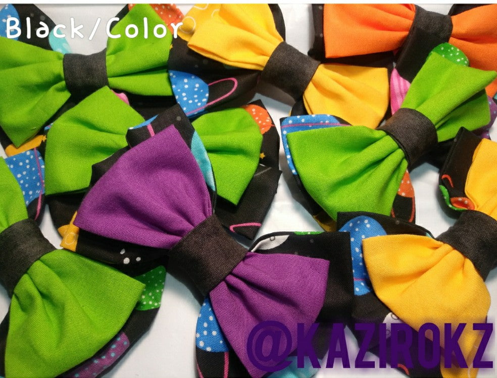 GALAXY BOWS Black/colors hair bow