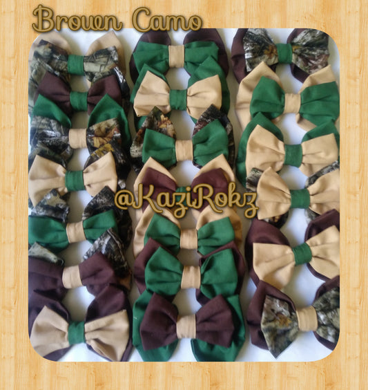 Brown Camo hair bow