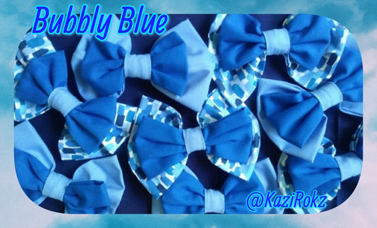 Bubbly blue hair bow