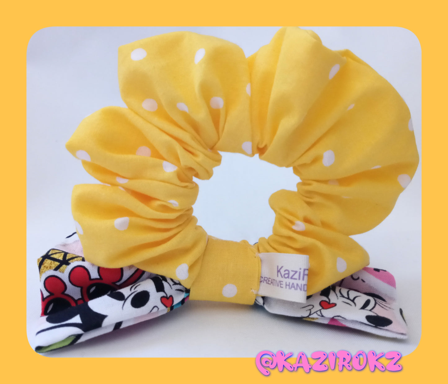 Mickey & Minnie Mouse Hair Bow Scrunchie