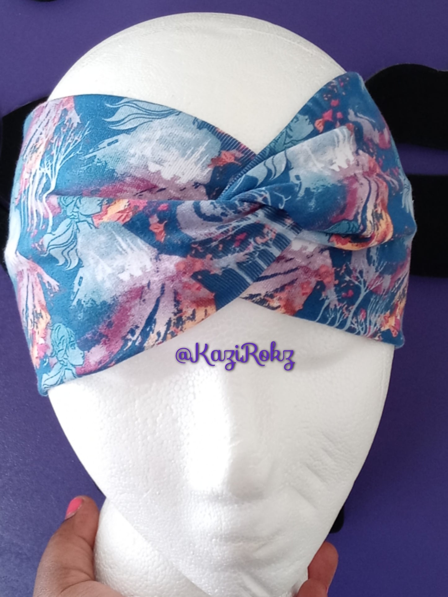 Frozen Two Knotted headwrap (Blue)