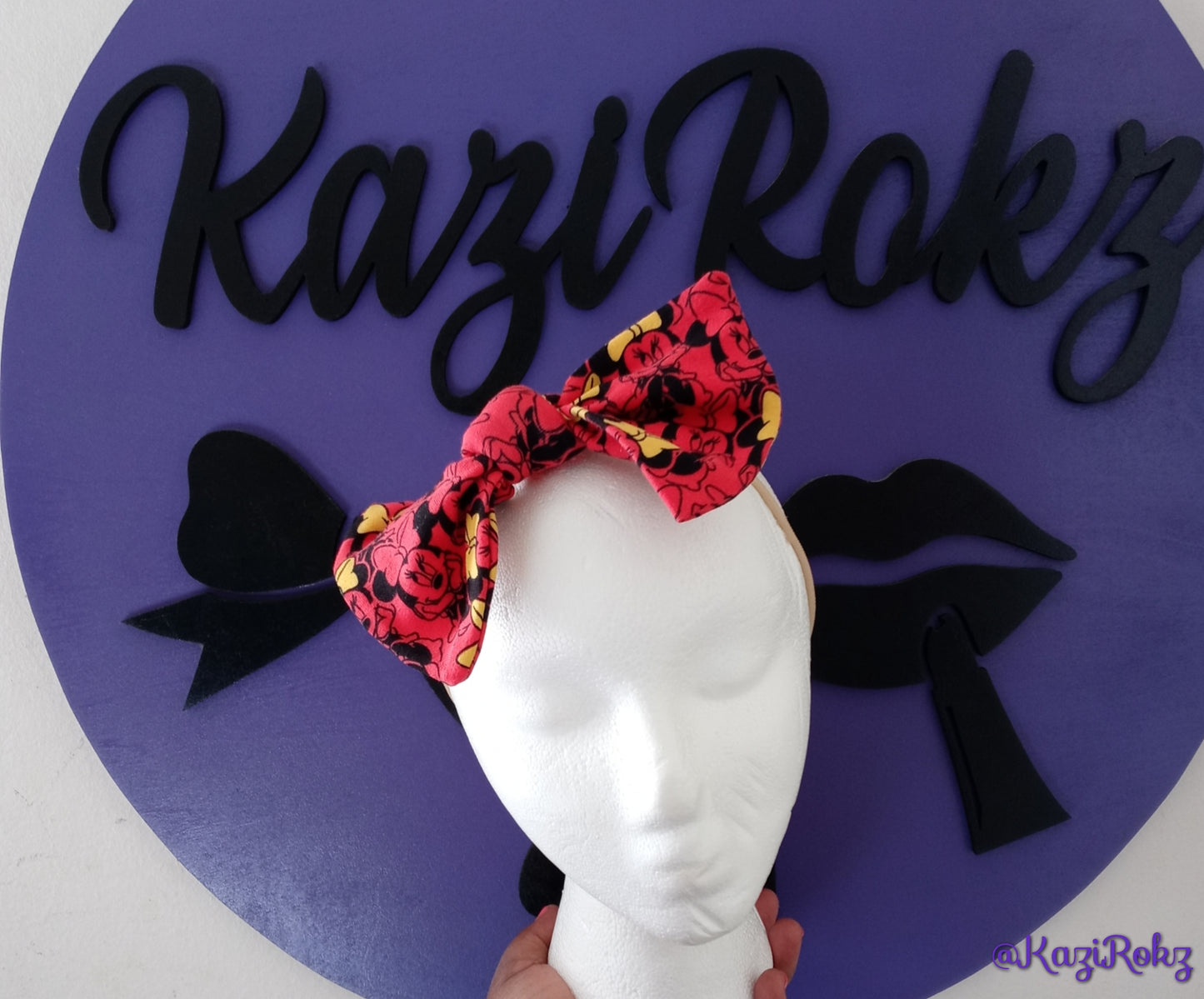 Minnie Mouse Knotted Bow Headband (RED/BLACK/YELLOW BOWS)