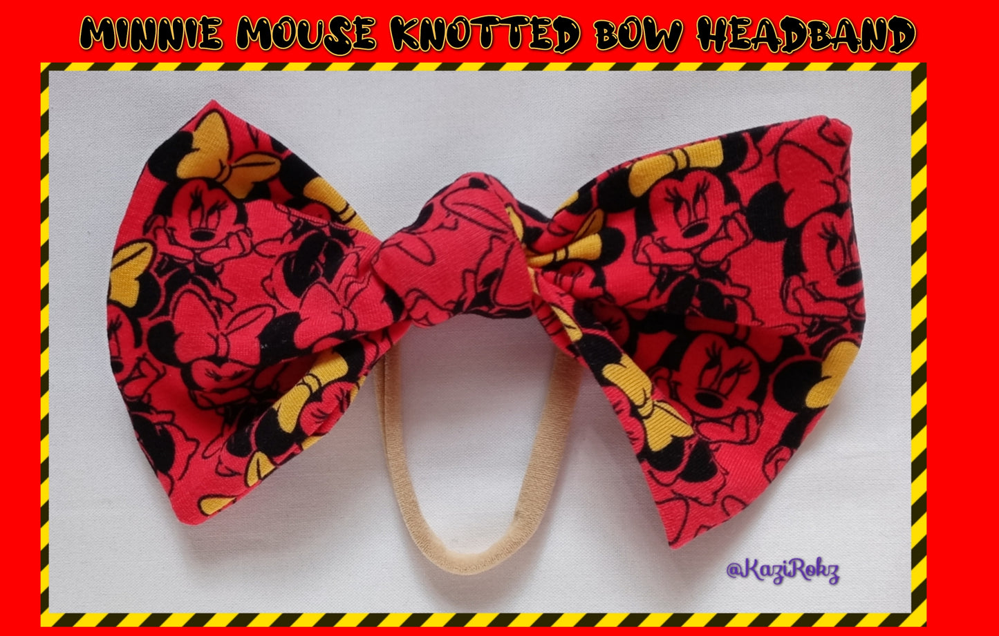 Minnie Mouse Knotted Bow Headband (RED/BLACK/YELLOW BOWS)