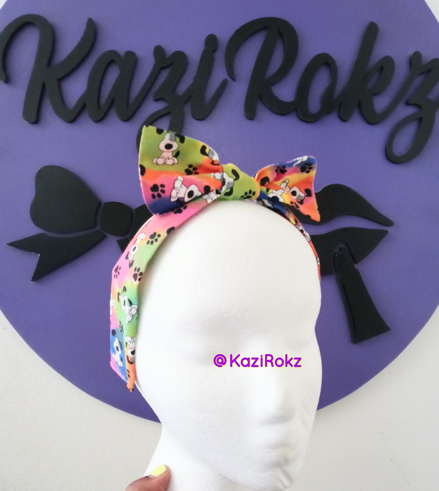 Puppy & Paw Print Headband (colorful)