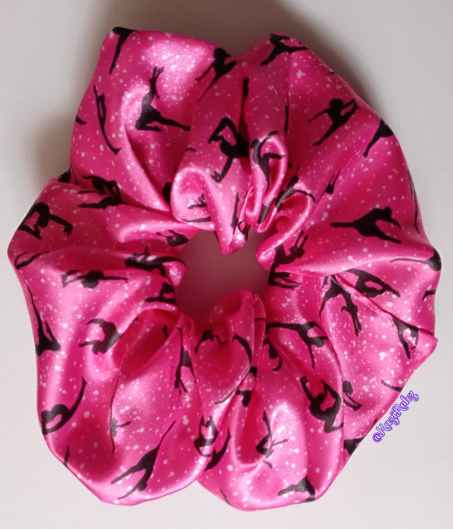 Dance Fever Hair Scrunchie (Hot Pink / Black)