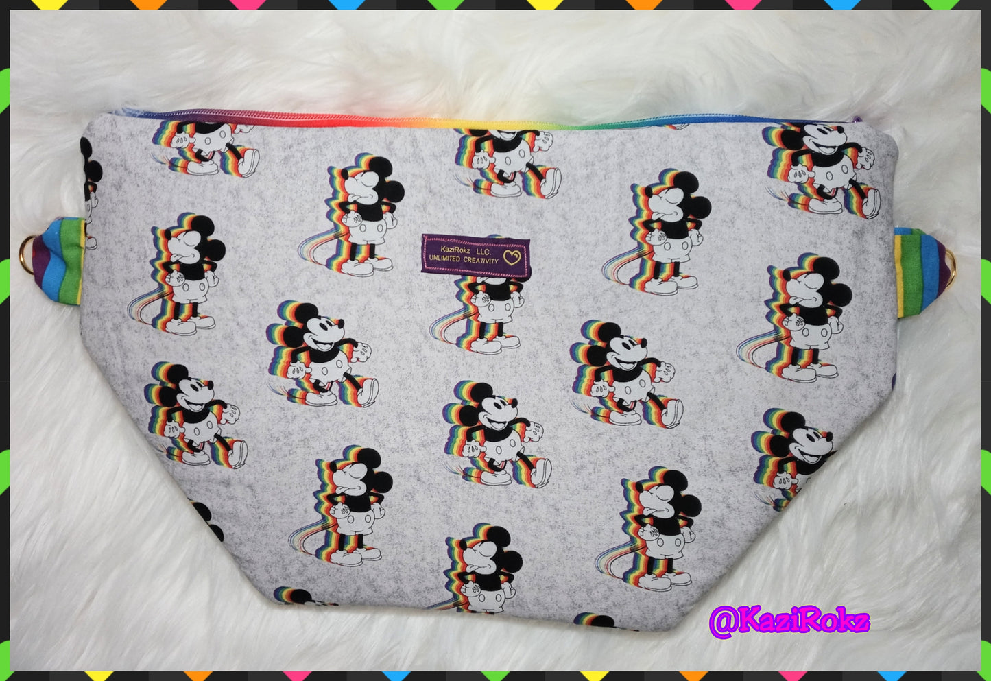 Mickey Mouse Rainbow 🌈 Bum Bag (Jumbo / Extra Large) Gray / Rainbow