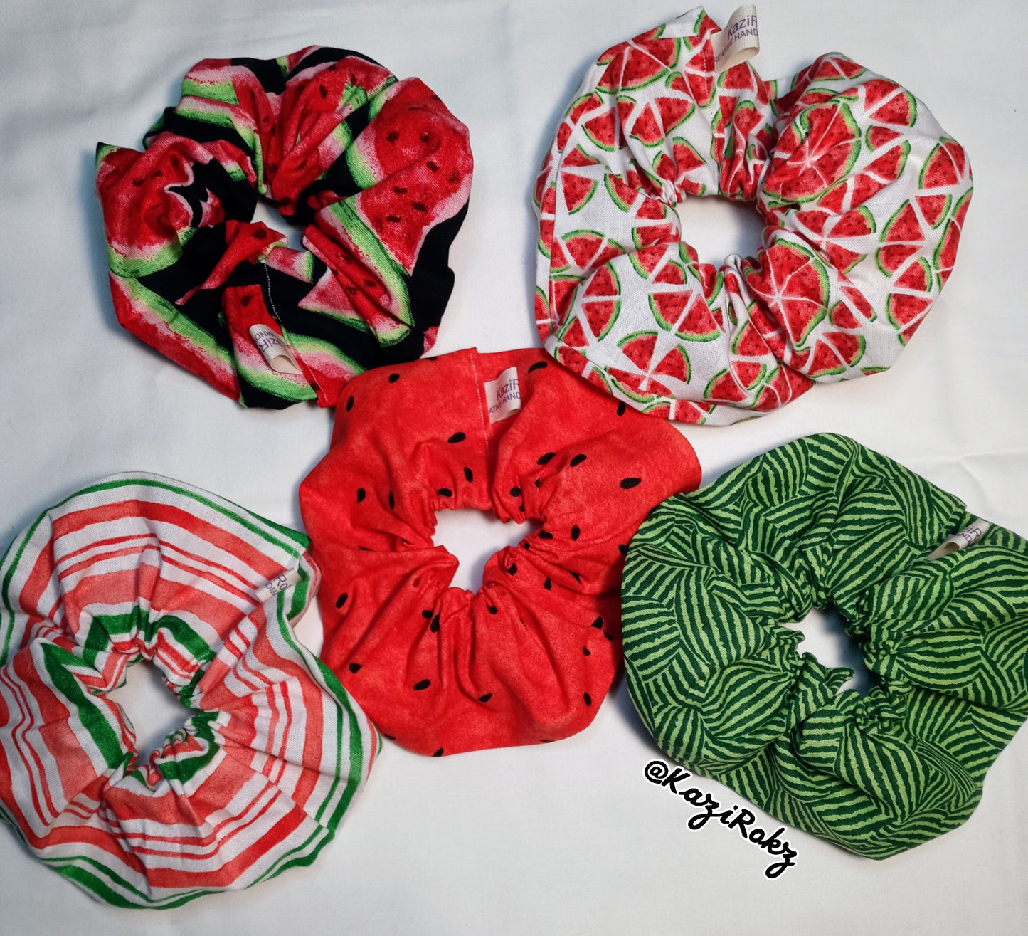 Watermelon Love Hair scrunchies (5pack)