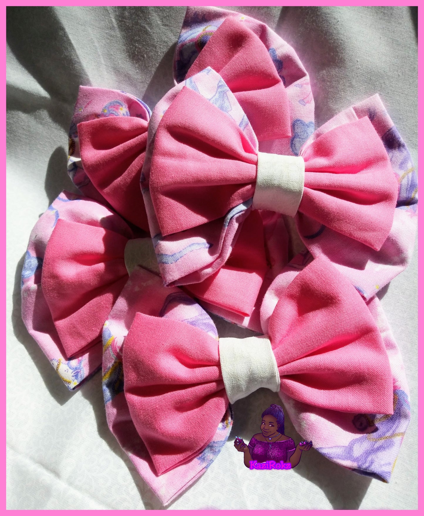 Pink Unicorn hair bow (Medium)