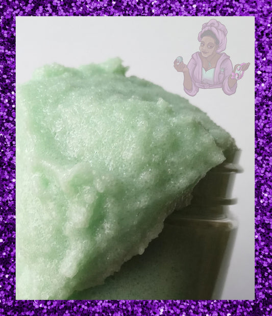 Cucumber Melon Hemp Foaming Body Scrub 8oz (100% Vegan /Cruelty Free)Natural Skin polisher. Pain management/ pain relief.