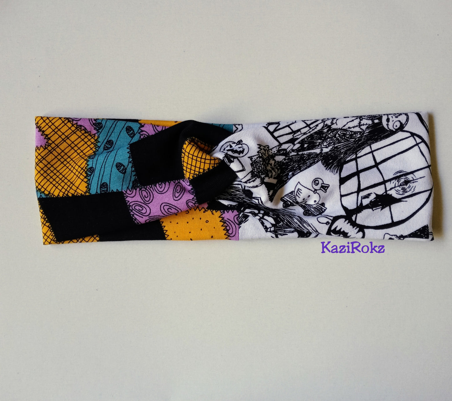 Halloween Themed Nightmare Before Christmas Half & Half Headband / Headwrap