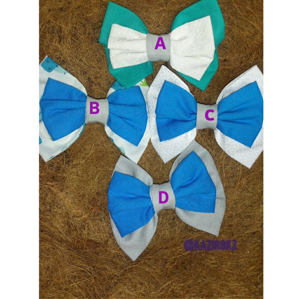 Blue Cactus hair bow