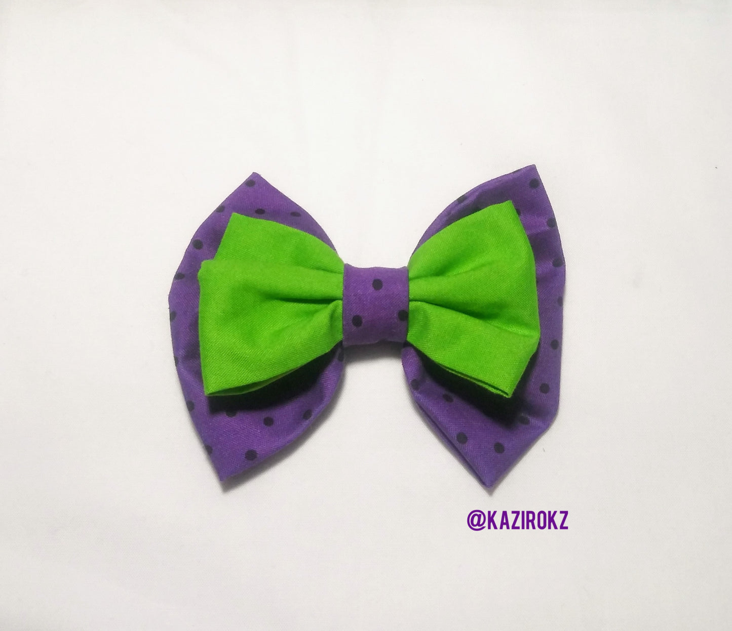 Purple / Lime green (HALLOWEEN🎃🦇THEMED Bow) hair bow