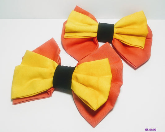 Orange/Yellow/Black Hair Bow