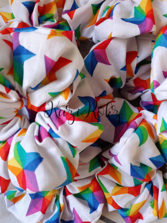 Made With Pride Rainbow🌈 Star Hair Scrunchie