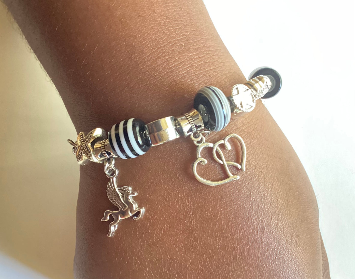Chain Bracelets With Charms (Colorful / Silver)